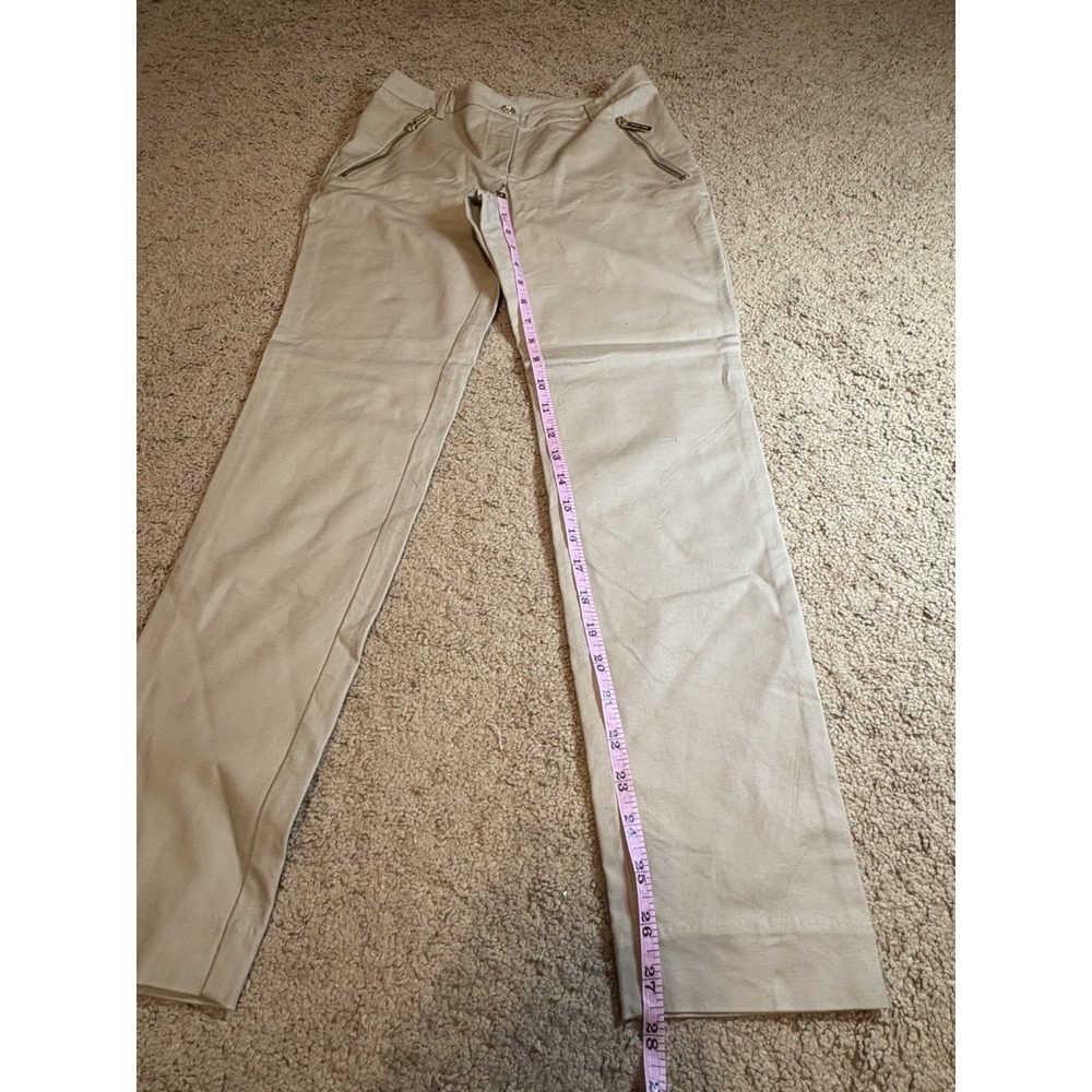 Michael Kors Slim Fit Brown‎ Chino Pants Women's Size 6 Skinny Leg Professional - Picture 10 of 12